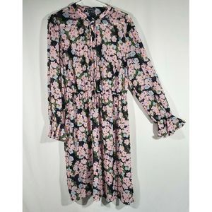 J. Crew Mercantile Pink Blue Floral Shirt Dress